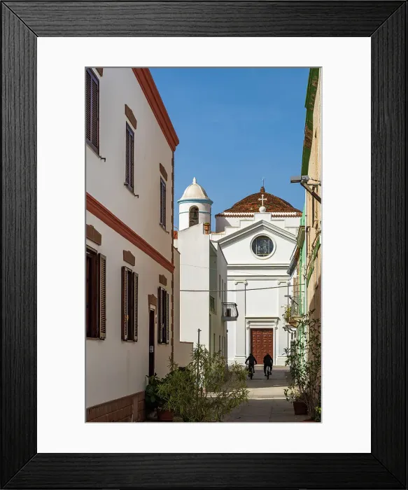 Framed Print : Europe, Italy, Sardinia. A street in the little town of Calasetta on the Island Sant Antioco in the Sulcis area Framed Print : Europe, Italy, Sardinia. A street in the little town of Calasetta on the Island Sant Antioco in the Sulcis area