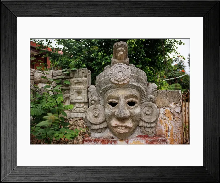 Framed Print : Mayan face carving, Uxmal, Yucatan peninsula, Mexico Framed Print : Mayan face carving, Uxmal, Yucatan peninsula, Mexico