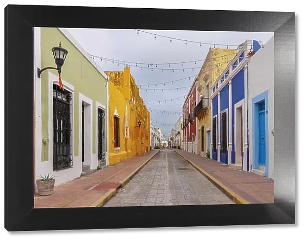 Colourful street, Campeche, Yucatan Peninsula, Mexico
