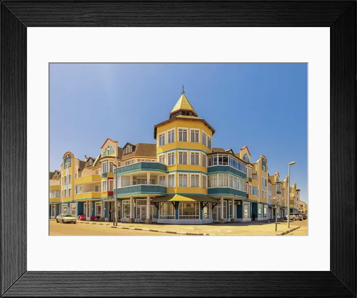 Framed Print : Namibia, Swakopmund, german architecture building Framed Print : Namibia, Swakopmund, german architecture building