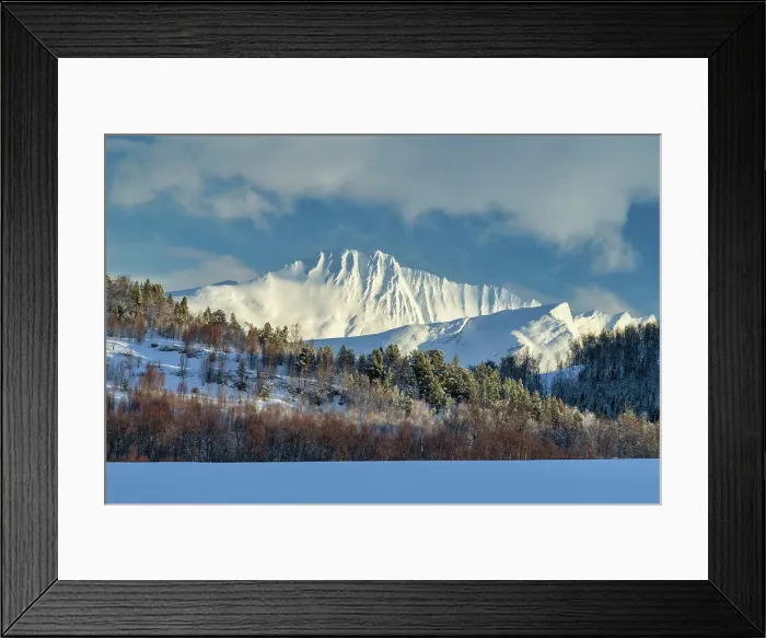 Framed Print : Blatinden in Winter, Storsteinnes, Norway Framed Print : Blatinden in Winter, Storsteinnes, Norway