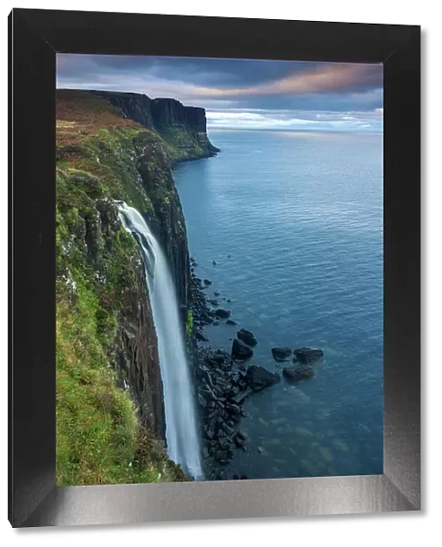 Scotland, Isle of Skye, Mealt Falls waterfall, Kilt Rock view point