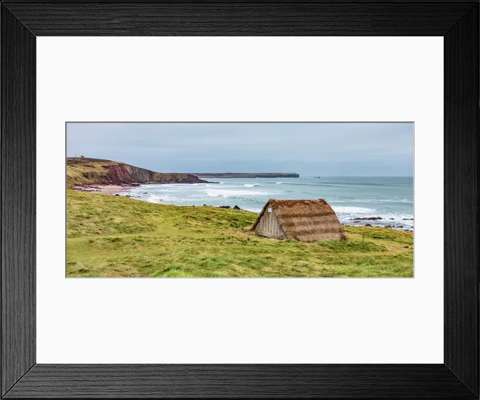 Framed Print : Seaweed drying hut at Freshwater West, Pembrokeshire, Wales, United Kingdom