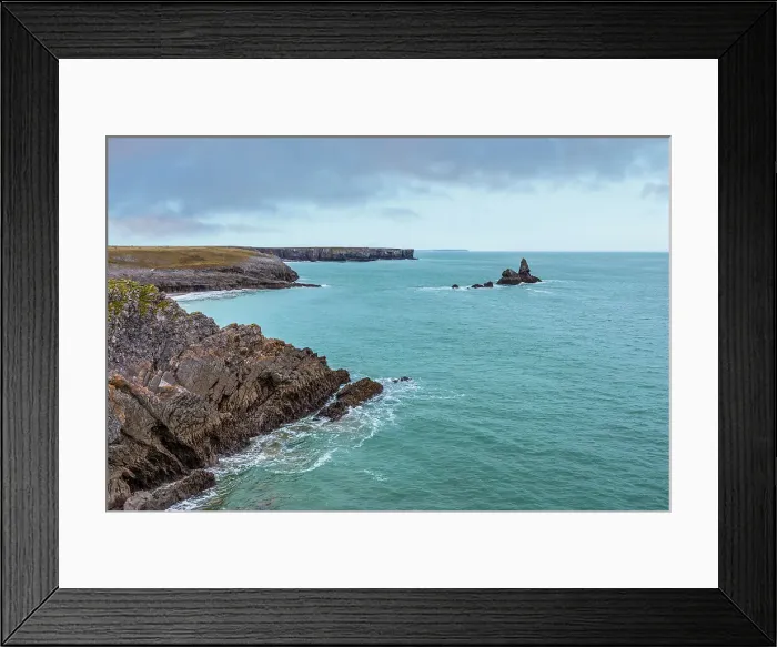 Framed Print : Broad Haven looking toward Church Rock, Pembrokeshire, Wales, United Kingdom Framed Print : Broad Haven looking toward Church Rock, Pembrokeshire, Wales, United Kingdom