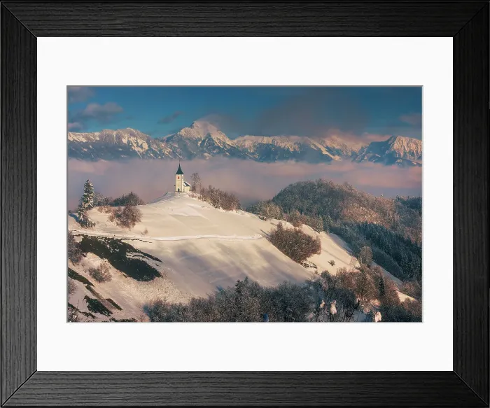 Framed Print : Slovenia, Jamnik, Church of St. Primoz with the Kamnik-Savinja Alps beyond, Gorenjska Framed Print : Slovenia, Jamnik, Church of St. Primoz with the Kamnik-Savinja Alps beyond, Gorenjska