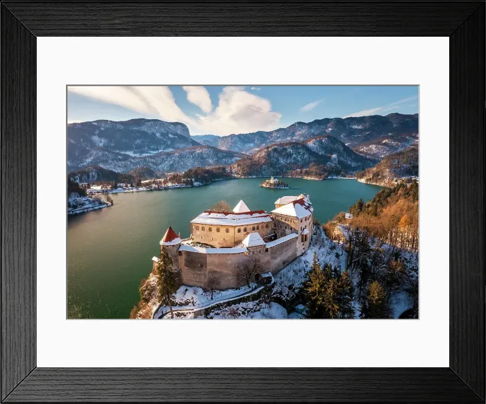 Framed Print : Aerial view of the Bled castle Slovenia Framed Print : Aerial view of the Bled castle Slovenia