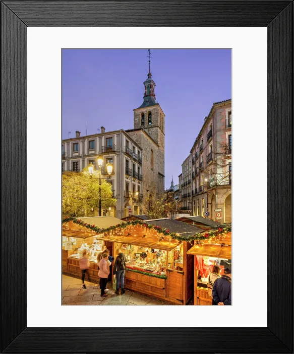 Framed Print : Christmas market, Plaza Mayor, Segovia, Castile and Leon, Spain Framed Print : Christmas market, Plaza Mayor, Segovia, Castile and Leon, Spain