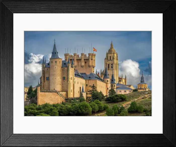 Framed Print : Alcazar medieval castle and Cathedral, Segovia, Castile and Leon, Spain Framed Print : Alcazar medieval castle and Cathedral, Segovia, Castile and Leon, Spain