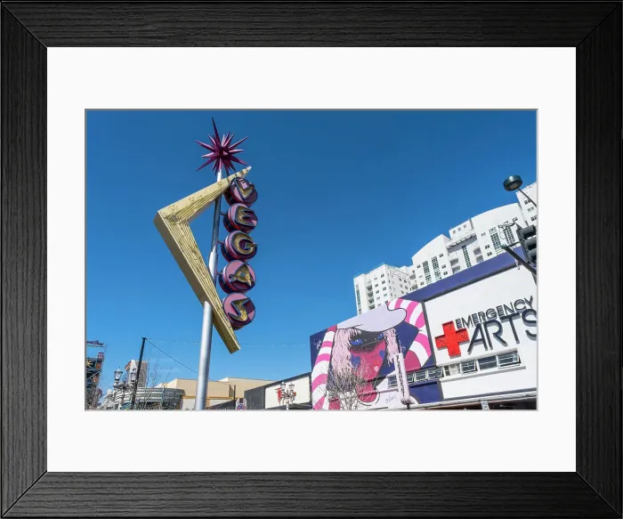 Framed Print : Vegas sign, Fremont Street, Downtown, Las Vegas, Nevada, USA