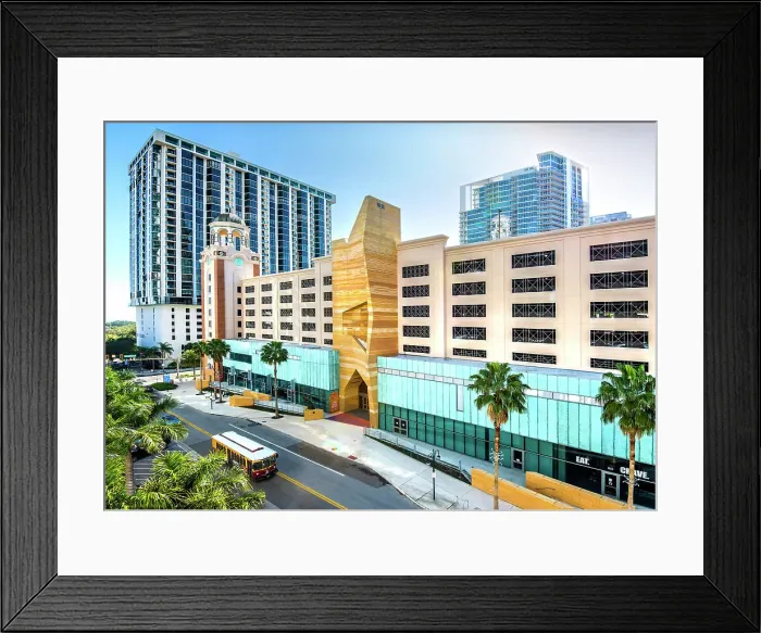 Framed Print : Florida, Saint Petersburg, The James Museum of Western & Wildlife Art, Sandstone Entrance, The James Museum