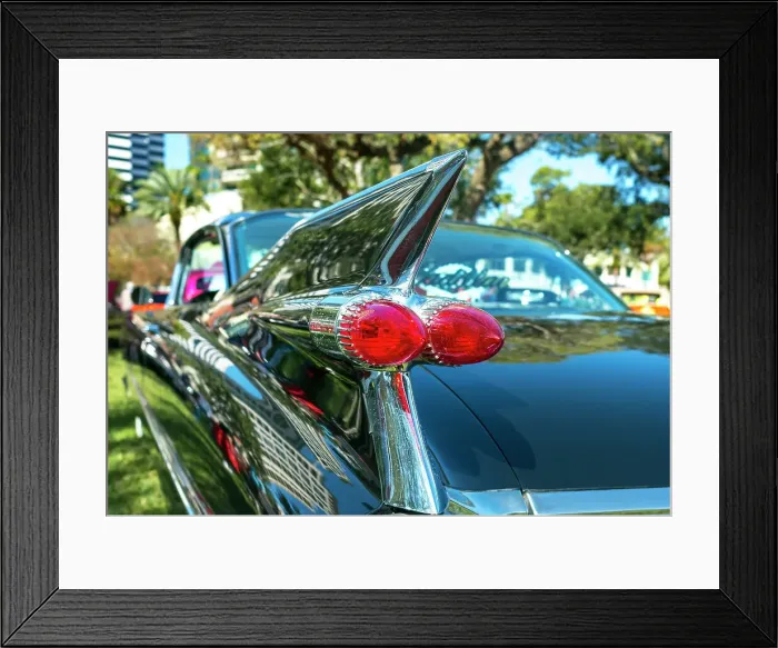 Framed Print : USA, Saint Petersburg, Florida, 1959 Cadillac Coupe DeVille, Tail Fins, Bullet Tail Lights Framed Print : USA, Saint Petersburg, Florida, 1959 Cadillac Coupe DeVille, Tail Fins, Bullet Tail Lights