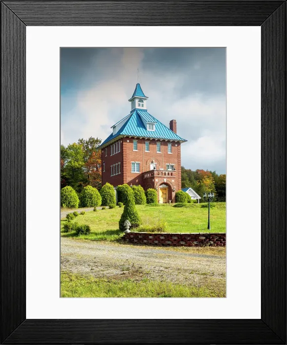 Framed Print : Vermont, Newark, Victorian Style English Manor, Mansion, Autumn, Northeast Kingdom