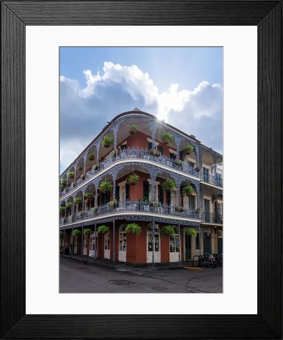 Framed Print : Decorative balconies, French Quarter, New Orleans, Louisiana, USA