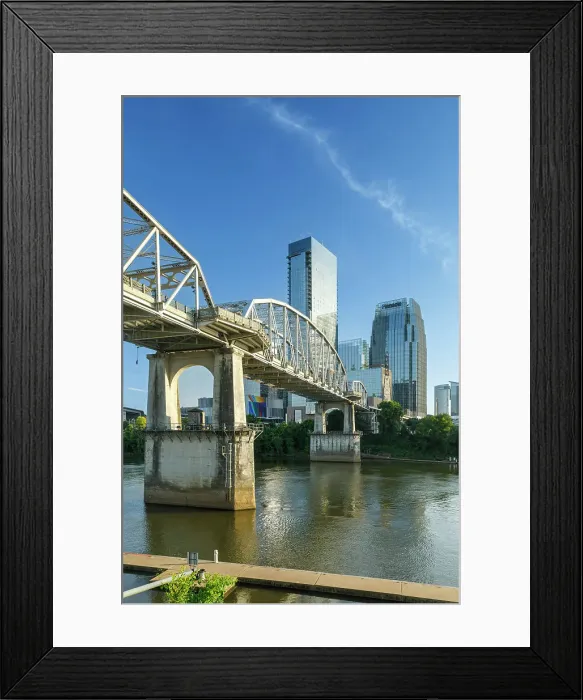 Framed Print : The John Seigenthaler Pedestrian Bridge (previously called the Shelby Street Bridge) spanning the Cumberland River, Nashville, Tennessee, USA Framed Print : The John Seigenthaler Pedestrian Bridge (previously called the Shelby Street Bridge) spanning the Cumberland River, Nashville, Tennessee, USA