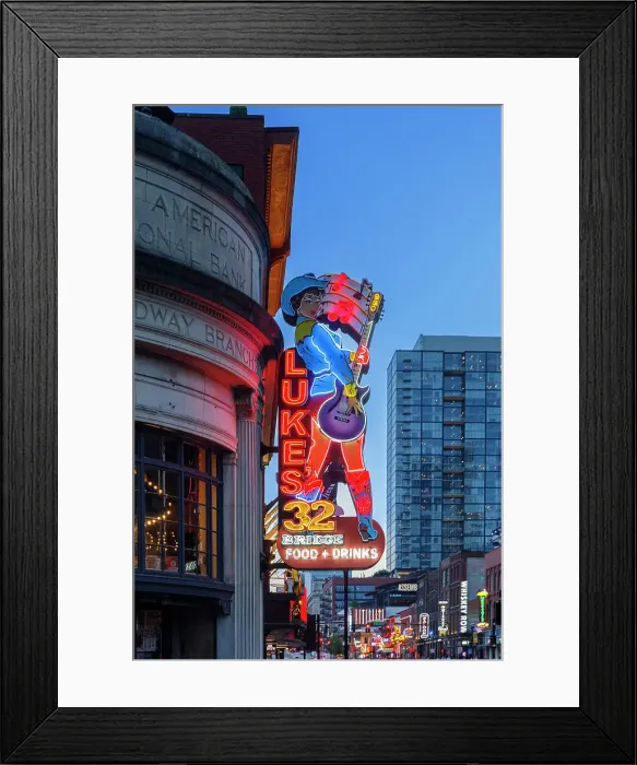 Framed Print : Lukes, Broadway, Nashville, Tennessee, USA