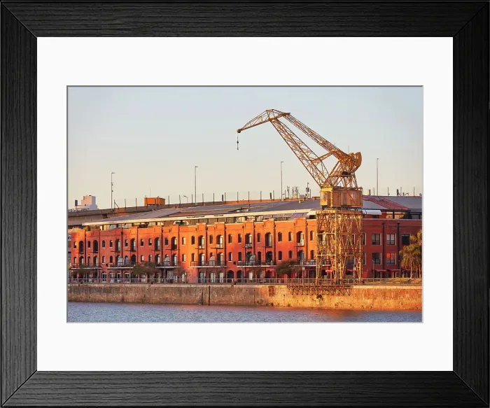Framed Print : A Puerto Madero's yellow crane at sunrise, Buenos Aires, Argentina