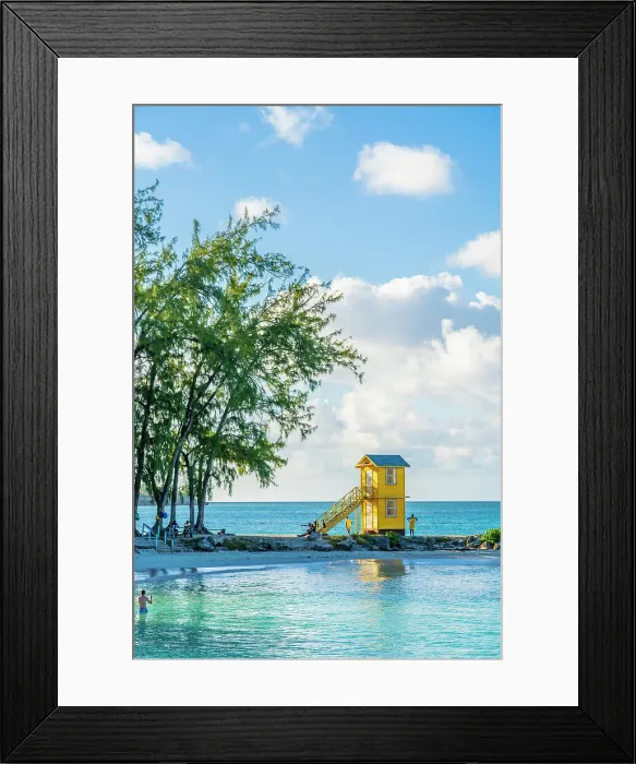 Framed Print : Beach Hut, Miami Beach, Oistins, Barbados, Caribbean