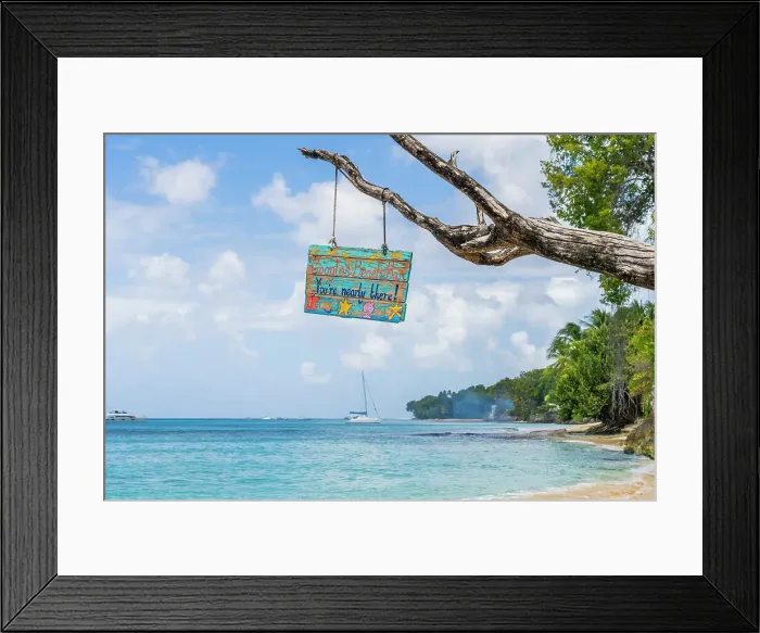 Framed Print : Wooden bar sign at Alleynes Bay, Barbados, Caribbean Framed Print : Wooden bar sign at Alleynes Bay, Barbados, Caribbean