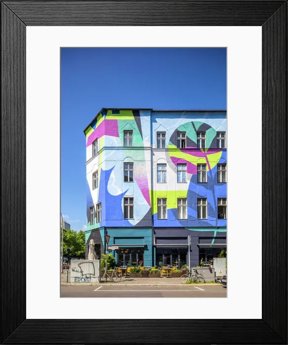 Framed Print : Colourfully painted building, Kreuzberg, Berlin, Germany