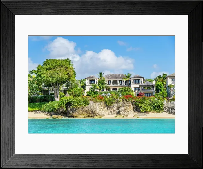 Framed Print : Large villa, Worthing Beach, Barbados, Caribbean Framed Print : Large villa, Worthing Beach, Barbados, Caribbean