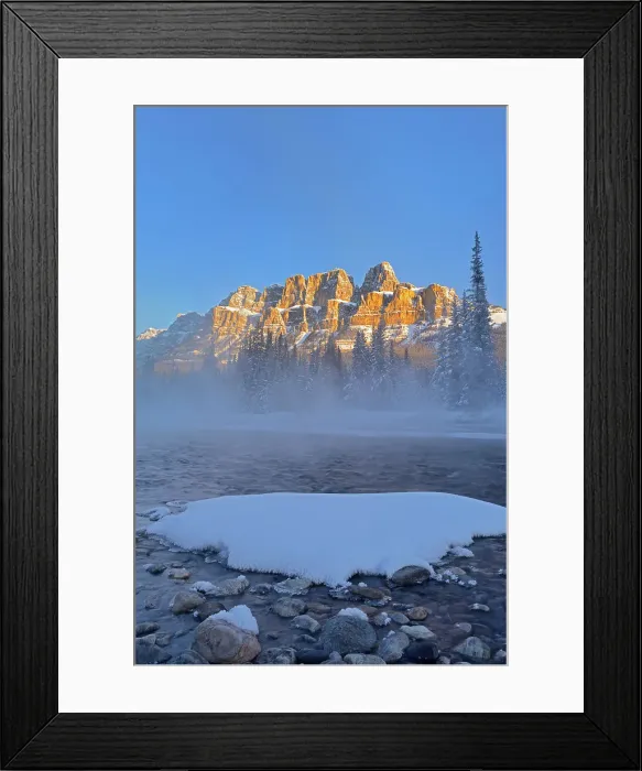 Framed Print : Castle Mountain and the Bow River at sunrise. Castle Junction, Banff National Park, Alberta, Canada Framed Print : Castle Mountain and the Bow River at sunrise. Castle Junction, Banff National Park, Alberta, Canada