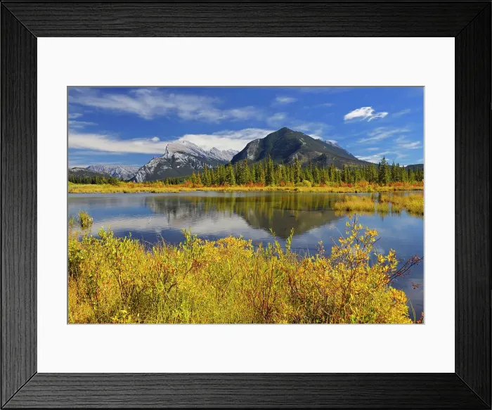 Framed Print : Mt. Rundle reflected in Vermillion Lake in autumn, Banff National Park, Alberta, Canada Framed Print : Mt. Rundle reflected in Vermillion Lake in autumn, Banff National Park, Alberta, Canada