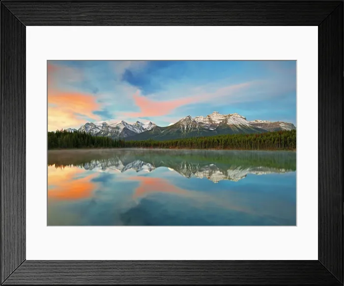 Framed Print : Clouds and Rocky Mountains reflected in Herbert Lake, Banff National Park, Alberta, Canada Framed Print : Clouds and Rocky Mountains reflected in Herbert Lake, Banff National Park, Alberta, Canada