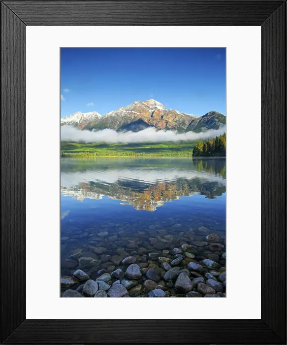 Framed Print : Pyramid Mountain reflected in Pyramid Lake and the Canadian Rocky Mountains, Jasper National Park, Alberta, Canada