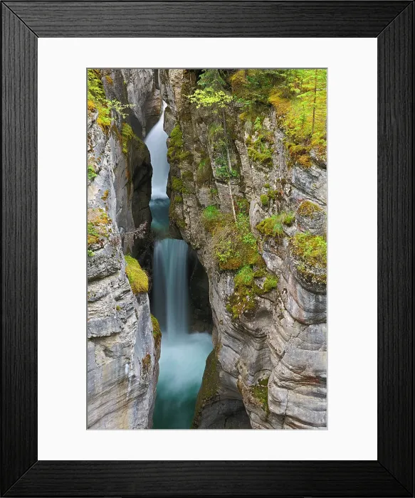 Framed Print : Maligne River flows down the Maligne Canyon, Jasper National Park, Alberta, Canada Framed Print : Maligne River flows down the Maligne Canyon, Jasper National Park, Alberta, Canada
