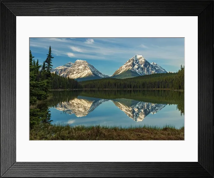 Framed Print : Whirlpool Peak (L) and Mt, Fryatt( R) reflected in Leech Lake, Jasper National Park, Alberta, Canada Framed Print : Whirlpool Peak (L) and Mt, Fryatt( R) reflected in Leech Lake, Jasper National Park, Alberta, Canada