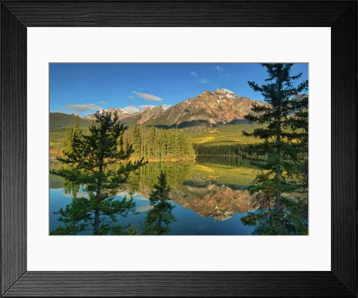 Framed Print : Pyramid Mountain and Pyramid Lake, Jasper National Park, Alberta, Canada