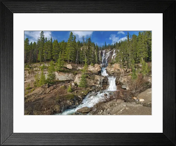 Framed Print : Tangle Falls along the Icefields Parkway, Jasper National Park, Alberta, Canada Framed Print : Tangle Falls along the Icefields Parkway, Jasper National Park, Alberta, Canada