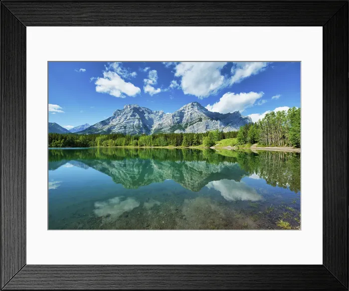 Framed Print : Reflection of Wedge Pond and Mt. Kidd, Canadian Rocky Mountains, Kananaskis Country, Alberta, Canada Framed Print : Reflection of Wedge Pond and Mt. Kidd, Canadian Rocky Mountains, Kananaskis Country, Alberta, Canada