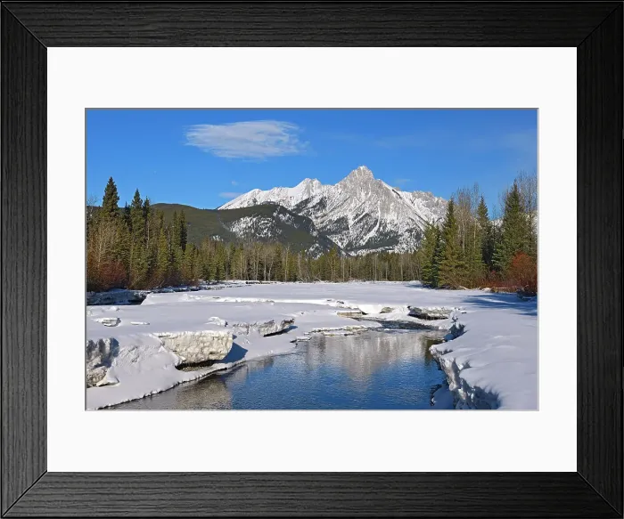 Framed Print : Mt. Lorett and the Kananaskis River, Canadian Rockies in winter, Kananaskis River and Mt. Lorette, Kananaskis Country, Alberta, Canada Framed Print : Mt. Lorett and the Kananaskis River, Canadian Rockies in winter, Kananaskis River and Mt. Lorette, Kananaskis Country, Alberta, Canada