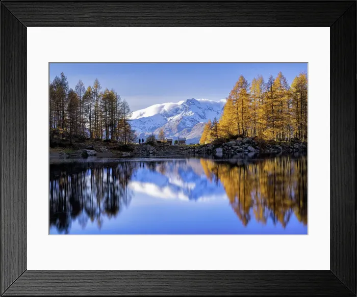 Framed Print : Lago Azzurro at sunset, in autumnSpluga Valley, province of Sondrio, Valtellina, Lombardy, Italy Framed Print : Lago Azzurro at sunset, in autumnSpluga Valley, province of Sondrio, Valtellina, Lombardy, Italy