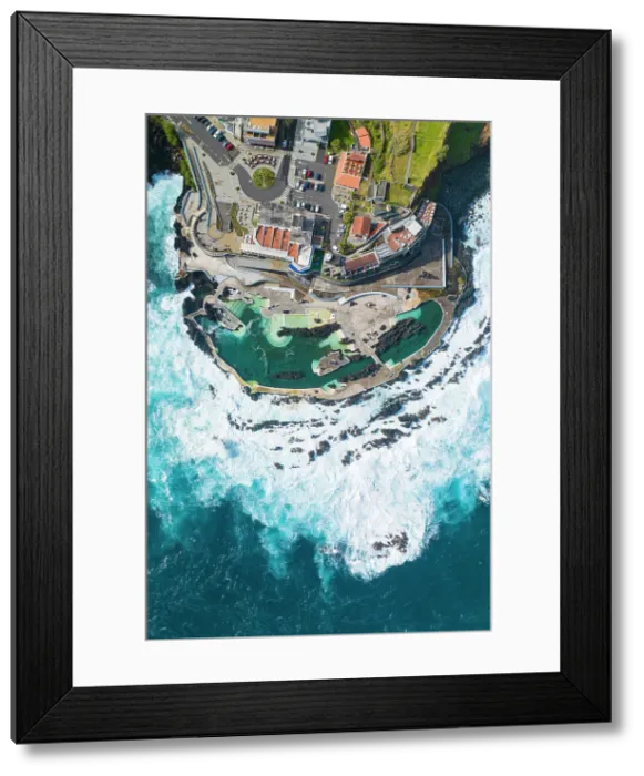 Framed Print : Aerial view of Porto Moniz, Madeira, Portugal Framed Print : Aerial view of Porto Moniz, Madeira, Portugal