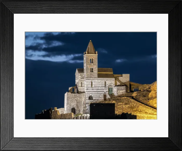Framed Print : St. Peter's Church in the evening, Portovenere, La Spezia province, Liguria, Italy Framed Print : St. Peter's Church in the evening, Portovenere, La Spezia province, Liguria, Italy