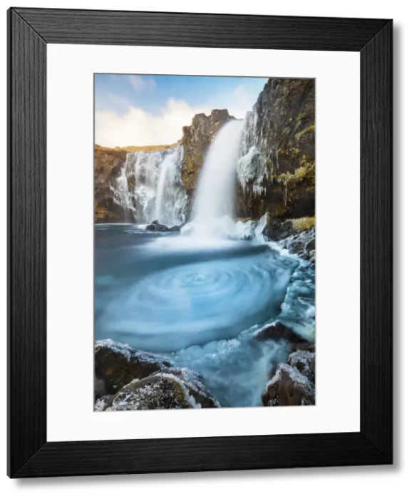 Framed Print : Frozen Kirkjufellsfoss, Grundafjordur, Snaefellsnes peninsula, Vesturland region, Iceland Framed Print : Frozen Kirkjufellsfoss, Grundafjordur, Snaefellsnes peninsula, Vesturland region, Iceland