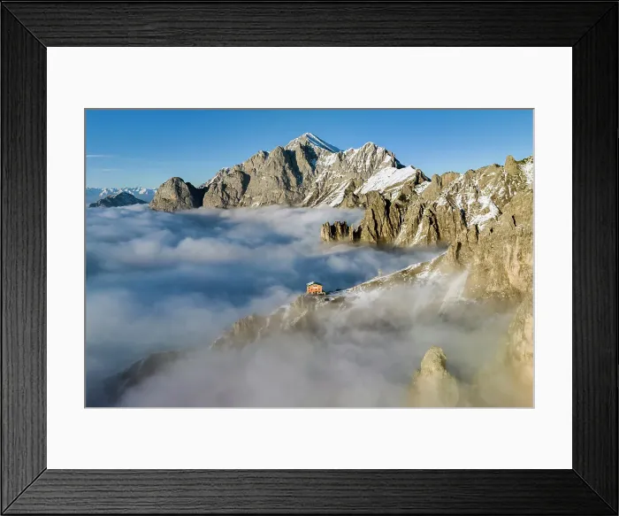 Framed Print : Rifugio rosalba emerge from the clouds. Grignetta, Grigne group, Lake Como, Italy Framed Print : Rifugio rosalba emerge from the clouds. Grignetta, Grigne group, Lake Como, Italy