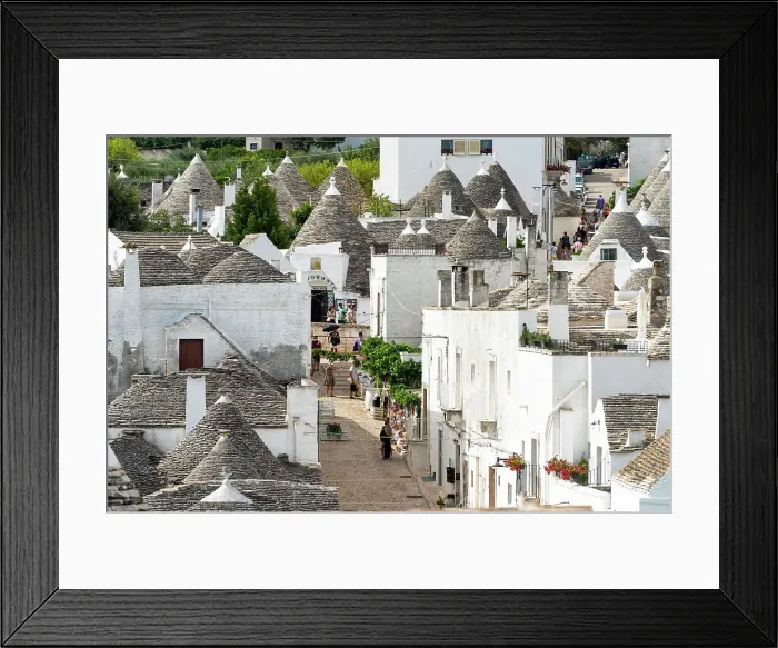 Framed Print : Italy, Puglia, Bari district, Alberobello, Streets of the Trulli of Alberobello Framed Print : Italy, Puglia, Bari district, Alberobello, Streets of the Trulli of Alberobello