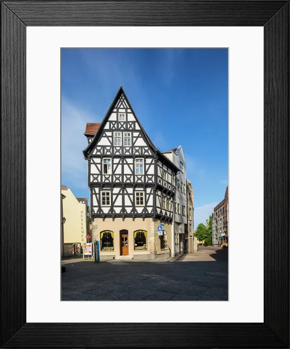 Framed Print : Half timbered building, Halle (Saale), Saxony-Anhalt, Germany Framed Print : Half timbered building, Halle (Saale), Saxony-Anhalt, Germany