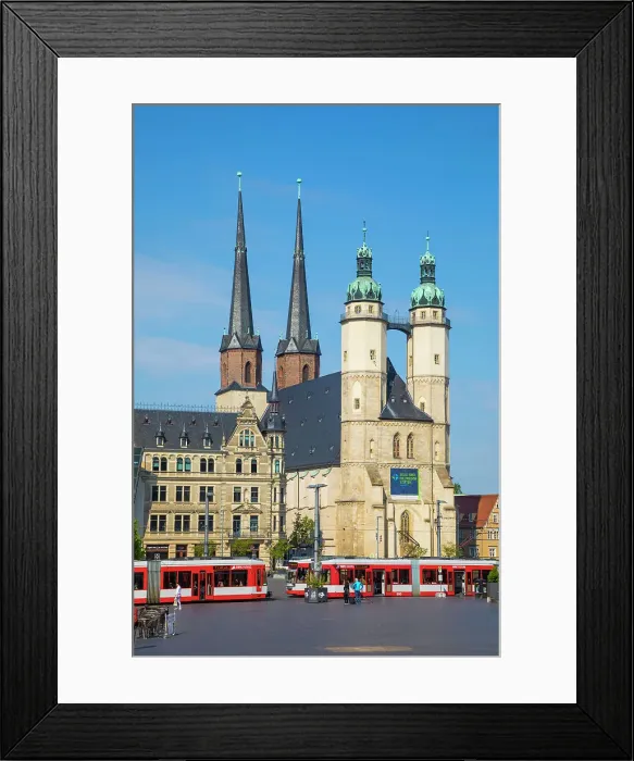 Framed Print : Marktkirche Unser Lieben Frauen (church), Marktplatz, Halle (Saale), Saxony-Anhalt, Germany