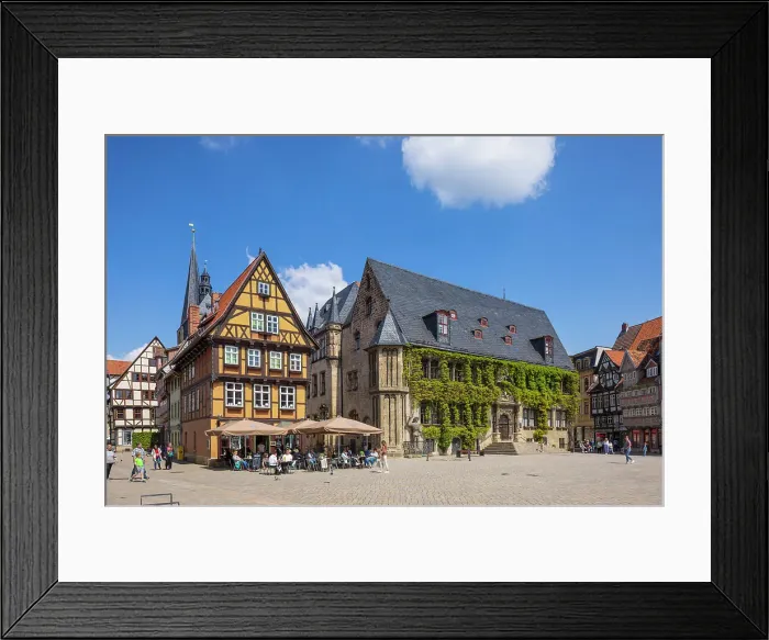 Framed Print : Rathaus on Marktplatz, Quedlinburg, Harz Region, Saxony-Anhalt, Germany Framed Print : Rathaus on Marktplatz, Quedlinburg, Harz Region, Saxony-Anhalt, Germany