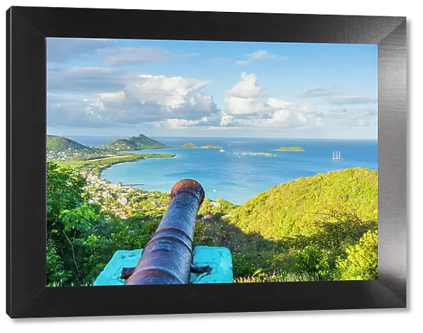 Elevated view over Hillsborough, Carriacou Island, Grenada, Caribbean