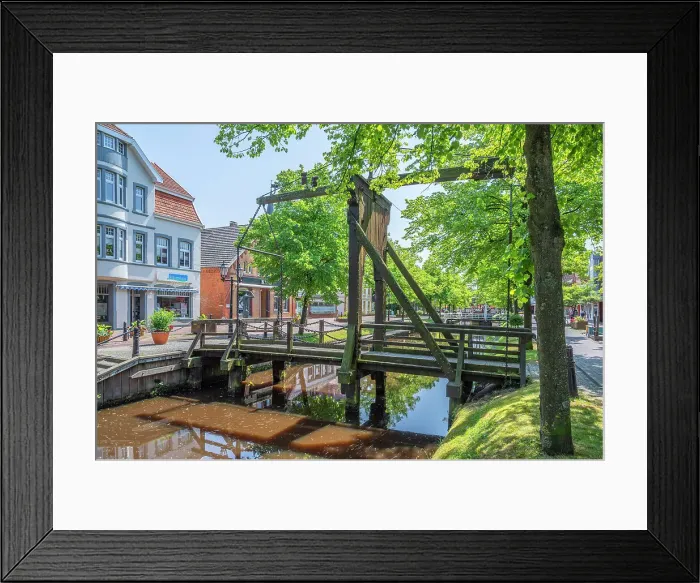 Framed Print : Counterpoise bridge at the main canal, Papenburg, Emsland, Lower Saxony, Germany Framed Print : Counterpoise bridge at the main canal, Papenburg, Emsland, Lower Saxony, Germany