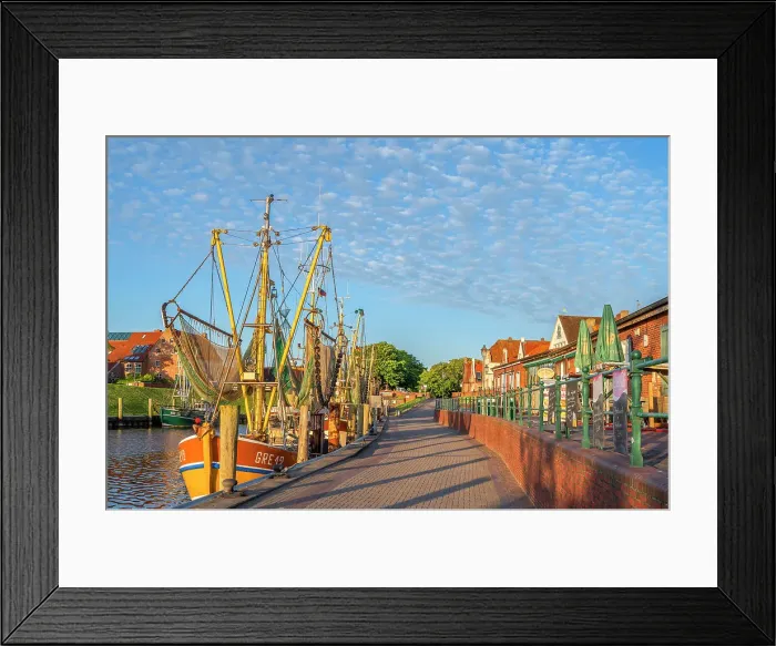 Framed Print : Greetsiel harbor in early morning light, Krummhorn, East Frisia, Lower Saxony, Germany Framed Print : Greetsiel harbor in early morning light, Krummhorn, East Frisia, Lower Saxony, Germany