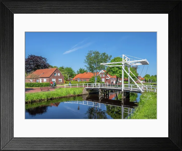 Framed Print : Counterpoise bridge at Groszefehn, East Frisia, Lower Saxony, Germany Framed Print : Counterpoise bridge at Groszefehn, East Frisia, Lower Saxony, Germany