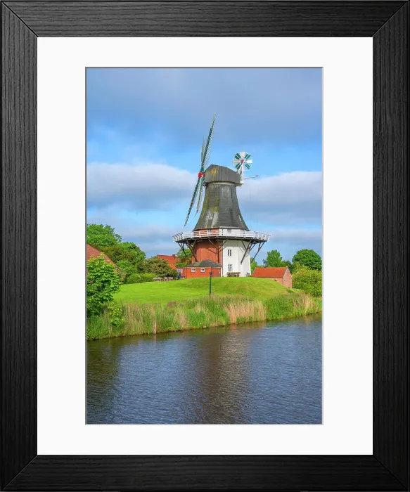 Framed Print : Twinmills of Greetsiel, Krummhorn, East Frisia, Lower Saxony, Germany Framed Print : Twinmills of Greetsiel, Krummhorn, East Frisia, Lower Saxony, Germany