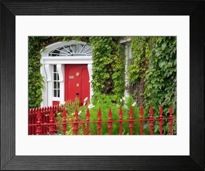 Framed Print : Ireland, Co. Mayo, Westport; Red Georgian doorway