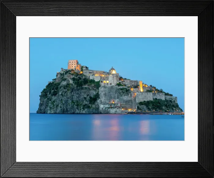 Framed Print : Castello Aragonese at Dusk, Ischia, Campania, Italy Framed Print : Castello Aragonese at Dusk, Ischia, Campania, Italy